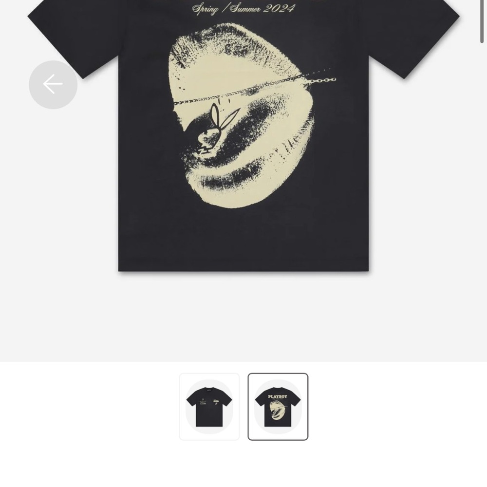 Black Short Sleeve Tee Playboy x Homme Femme
